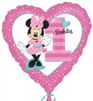 (image for) 18" Minnie Mouse 1st Birthday Foil Balloons