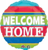 18" Welcome Home Colourful Stripes Foil Balloons