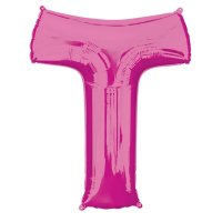 Pink Letter T Supershape Balloons