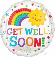 (image for) 18" Get Well Soon Happy Sun Foil Balloons