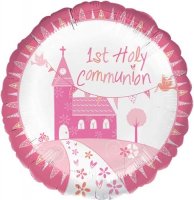 18" Communion Church Pink Foil Balloons