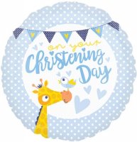 18" Christening Day Blue Foil Balloons