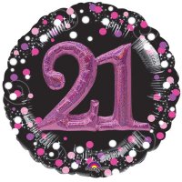 36" Pink Celebration Sparkling 21st Jumbo Foil Balloons