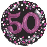 (image for) 36" Pink Celebration Sparkling 50th Jumbo Foil Balloons