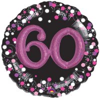 (image for) 36" Pink Celebration Sparkling 60th Jumbo Foil Balloons