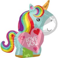 (image for) 21" Unicorn Love You Junior Shape Balloons