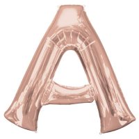 (image for) Rose Gold Letter A Supershape Balloon