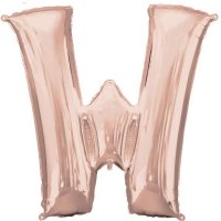 Rose Gold Letter W Supershape Balloon