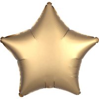 18" Silk Lustre Gold Sateen Star Foil Balloons