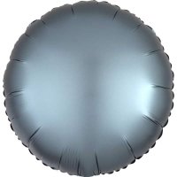 18" Silk Lustre Steel Blue Circle Foil Balloons
