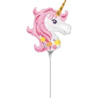 (image for) 14" Magical Unicorn Head Mini Shape Air Filled Balloons