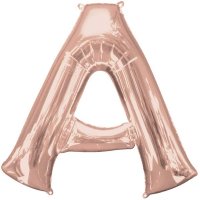 (image for) 16" Rose Gold Letter A Air Fill Balloons
