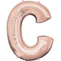 (image for) 16" Rose Gold Letter C Air Fill Balloons