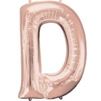 (image for) 16" Rose Gold Letter D Air Fill Balloons