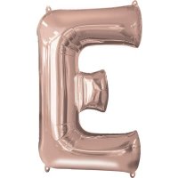 (image for) 16" Rose Gold Letter E Air Fill Balloons