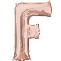 (image for) 16" Rose Gold Letter F Air Fill Balloons