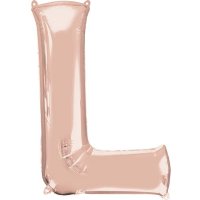(image for) 16" Rose Gold Letter L Air Fill Balloons