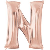 (image for) 16" Rose Gold Letter N Air Fill Balloons