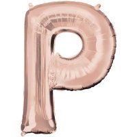 (image for) 16" Rose Gold Letter P Air Fill Balloons