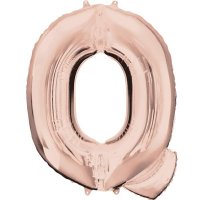 (image for) 16" Rose Gold Letter Q Air Fill Balloons