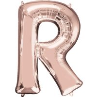 (image for) 16" Rose Gold Letter R Air Fill Balloons