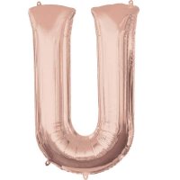 (image for) 16" Rose Gold Letter U Air Fill Balloons