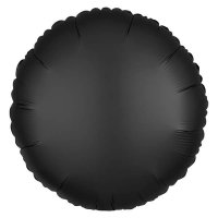 18" Silk Lustre Black Circle Foil Balloons