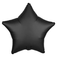 (image for) 18" Silk Lustre Onyx Black Star Foil Balloons