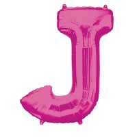 16" Pink Letter J Air Fill Balloons