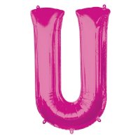 16" Pink Letter U Air Fill Balloons