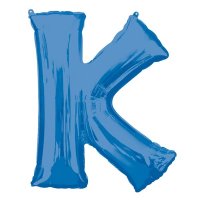 16" Blue Letter K Air Fill Balloons