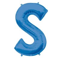 16" Blue Letter S Air Fill Balloons
