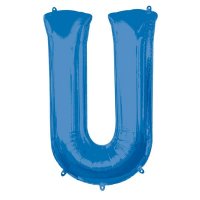 (image for) 16" Blue Letter U Air Fill Balloons