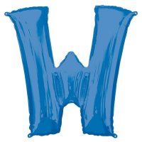16" Blue Letter W Air Fill Balloons