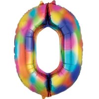 (image for) Anagram Rainbow Splash Number 0 Supershape Balloons