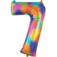 (image for) Anagram Rainbow Splash Number 7 Supershape Balloons
