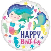 18" Happy Birthday Sea Life Foil Balloons
