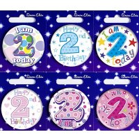 Age 2 Mixed Small Badges x6