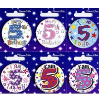 Age 5 Mixed Small Badges x6