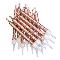 (image for) Metallic Rose Gold Candles 12pk