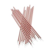 (image for) Extra Tall Metallic Rose Gold Candles 16pk