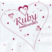 Ruby Anniversary Lunch Napkins 18pk