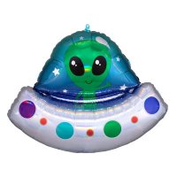 (image for) Alien Spaceship Holographic Supershape Balloons