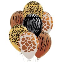 12" Animal Print Latex Balloons 25pk