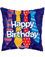 18" Happy Birthday Ties Foil Balloons