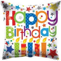 (image for) 18" Happy Birthday Patterned Candles Foil Balloons