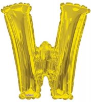 Gold Letter W Supershape Balloons