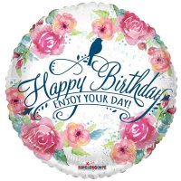 (image for) 18" Happy Birthday Watercolours Foil Balloons