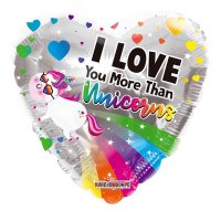 18" I Love You More Than Unicorns Foil Balloons