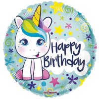 (image for) 18" Birthday Cute Unicorn Foil Balloons